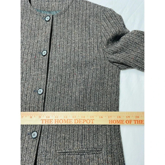 Vtg Pendleton Womens Virgin Wool Blazer Sz M Button Up Brown Herringbone Brown - Picture 9 of 11